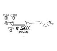 MARMITTA CENTRALE PER DAEWOO NEXIA 1.5 2 VOL KW 52 2/95> 28.60.06