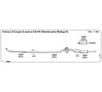 MARMITTA CENTRALE PER LANCIA Fulvia 1.3 Coupè 5 marce/1.6 HF/Montecarlo/Rallye/S