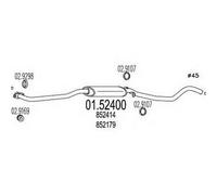 MARMITTA CENTRALE PER OPEL ASCONA C 1.6 3 VOL KW 60 9/86> 54.50.06