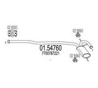 MARMITTA CENTRALE PER RENAULT 19 II 1.9 D 2 VOL KW 47 4/92> 60.78.06
