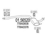 MARMITTA CENTRALE PER RENAULT LAGUNA Grandtour 1.9 dCi SW KW 79 9/99> 60.64.06