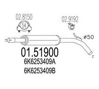 MARMITTA CENTRALE PER SEAT IBIZA III 1.6 2 VOL KW 55 8/99> 30.42.06