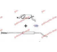 MARMITTA COMPLETA CENTRALE+POSTERIORE FIAT PUNTO 1.2 8v, 16 v dal 1999