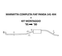 Marmitta completa SIGAM per FIAT Panda 141 1.1 4X4 + kit montaggio