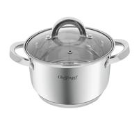 Marmitta in acciaio inox coperchio in vetro 20 cm Induzione compatibile 3,9