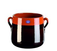 Marmitta in Terracotta Smaltata Ø16xh17,6 cm - lt 2,7 peso 1,6 kg No Piombo no Cadmio Colore Crete marrone