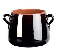 Marmitta in Terracotta Smaltata Ø24xh22 cm - lt 8,7 peso 4 kg No Piombo no Cadmio linea Terra colore marrone marrone