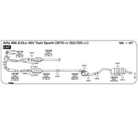 MARMITTA POSTERIORE PER ALFA 166 2.0i.e. 16V Twin Spark 1970 cc 150/155 cv Cat 1