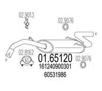 MARMITTA POSTERIORE PER ALFA ROMEO 75 2.5 V6 Cat 3 VOL KW 113 9/86> 10.49.07