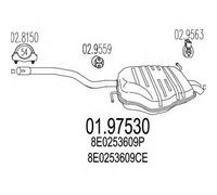 MARMITTA POSTERIORE PER AUDI A4 1.9 TDI 3 VOL KW 74 5/01> 13.19.07