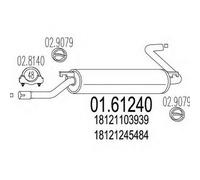 MARMITTA POSTERIORE PER BMW 02 1602 3 VOL KW 63 4/71> 19.13.07