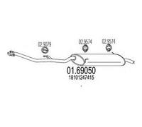MARMITTA POSTERIORE PER BMW 3 Compact 316 2 VOL KW 75 3/94> 19.24.07