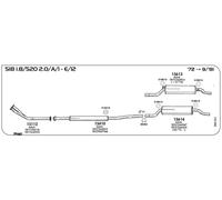 MARMITTA POSTERIORE PER BMW Serie 5 E-12 518 1.8 A/I 1766 cc 90/100 cv 1974 -> 0