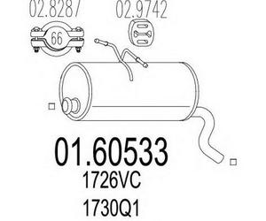 MARMITTA POSTERIORE PER CITRON BERLINGO 1.4 SW KW 55 7/96> 21.96.07