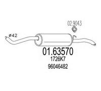 MARMITTA POSTERIORE PER CITRON BX Break 18 D SW KW 44 10/85> 21.65.07