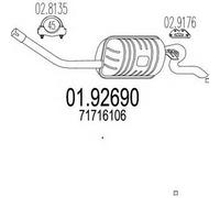 MARMITTA POSTERIORE PER FIAT PUNTO 1.2 16V 2 VOL KW 63 4/97> 25.35.77