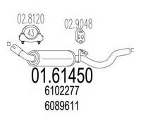 MARMITTA POSTERIORE PER FORD ESCORT III 1.1 2 VOL KW 40 9/80> 36.19.07