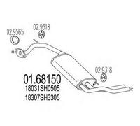 MARMITTA POSTERIORE PER HONDA CRX II 1.6 16V Coup KW 91 10/87> HO.25.07