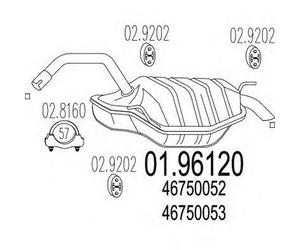 MARMITTA POSTERIORE PER LANCIA LYBRA 1.9 JTD 3 VOL KW 77 7/99> 44.66.07
