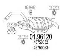 MARMITTA POSTERIORE PER LANCIA LYBRA 1.9 JTD 3 VOL KW 81 9/00> 44.66.07