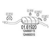 MARMITTA POSTERIORE PER MERCEDES 200 E 3 VOL KW 90 9/88> 48.22.07