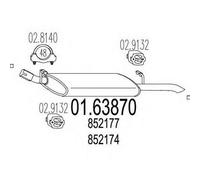 MARMITTA POSTERIORE PER OPEL ASCONA C 1.8 3 VOL KW 62 9/87> 54.54.07
