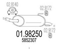MARMITTA POSTERIORE PER OPEL ASTRA H 1.4 2 VOL KW 66 3/04> 53.80.07