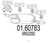 MARMITTA POSTERIORE PER OPEL CORSA C 1.7 CDTI 2 VOL KW 74 6/03> 53.06.07