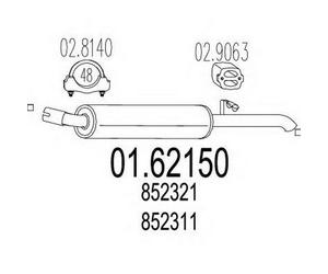 MARMITTA POSTERIORE PER OPEL MANTA B 1.6 N 3 VOL KW 44 9/75> 54.42.07