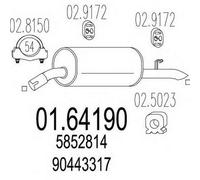 MARMITTA POSTERIORE PER OPEL OMEGA A SW 1.8 SW KW 65 9/87> 54.73.07