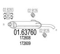 MARMITTA POSTERIORE PER PEUGEOT 205 1.4 2 VOL KW 58 10/85> 57.21.07