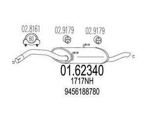 MARMITTA POSTERIORE PER PEUGEOT 806 2.0 16V SW KW 100 9/00> 26.97.07