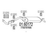 MARMITTA POSTERIORE PER RENAULT CLIO 1.2 2 VOL KW 43 1/96> 60.51.07