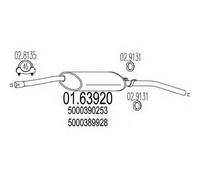 MARMITTA POSTERIORE PER RENAULT MASTER 28-35 2.0 KW 58 10/86> 62.20.07