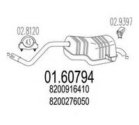 MARMITTA POSTERIORE PER RENAULT MODUS GRAND 1.2 16V 2 VOL KW 74 5/07> 61.17.27