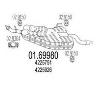 MARMITTA POSTERIORE PER SAAB 9-3 2.0 CABRIO KW 96 2/98> 67.49.07