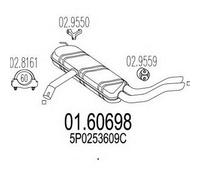 MARMITTA POSTERIORE PER SEAT ALTEA 2.0 TDI SW KW 100 3/04> 30.54.07