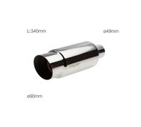 Marmitta rotonda inclinata acciaio inox-Scarico universale lucidato a specchio