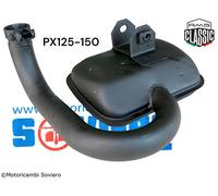 Marmitta scarico nera Vespa PX PE 125 150 I serie Arcobaleno