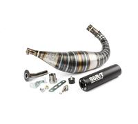 MARMITTA SCARICO STAGE6 R/T 90-100cc SILENZIATORE CNC NERO MINARELLI AM6 MOTO