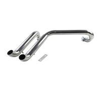 Marmitta Scarico Terminale Moto Doppio Scarico Completo Per Virago 535 Per XV 400 Per XV535 Per XV400 Silenziatore Tubo(Chrome Type A)