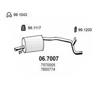 Marmitta Silenziatore posteriore FIAT PANDA 141A 1100 4x4 40kW 1995 2004 14603