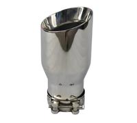 Marmitta Singolo in acciaio inossidabile Il bordo smussato universale marmitta coda gola Modifica auto Tubo di scarico Marmitta Posteriore(76MM IN -101MM OUT)