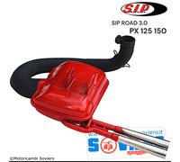 Marmitta Sip Road 3.0 Rossa Abarth Doppio Tubo cromato Vespa PX PE 125 150