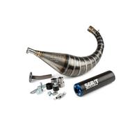 MARMITTA STAGE6 R/T 70-80cc CON SILENZIATORE CNC NERO-BLU MINARELLI AM6 MOTO