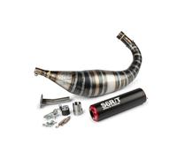MARMITTA STAGE6 R/T 80-90cc CON SILENZIATORE CNC NERO-ROSSO MINARELLI AM6 MOTO