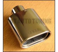 Marmitta Terminale Di Scarico Auto 56mm Doppio Tuning Cromato Universale