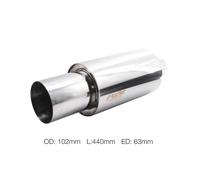 Marmitta Universale Inox Lucido Uscita Rotonda 60mm ESR088 - Simoni Racing