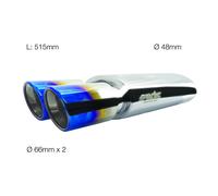 Marmitta universale titanio uscita rotonda doppia 66mm ESR758