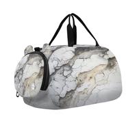 Marmo Arte D'oro Borsa Sportiva da Nuoto e Palestra con Scomparto per Scarpe Borsa da Viaggio per Il Fine Settimana Borsone per Ragazzi